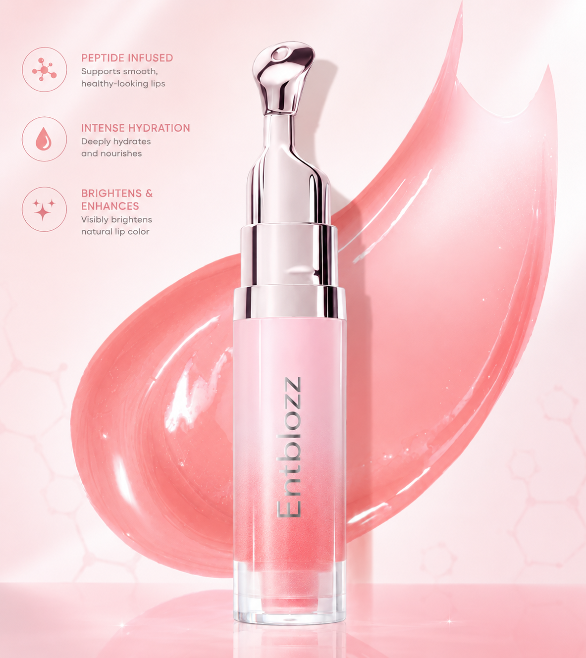 💖Entblozz®Peptide Brightening Lip Serum – Hydrating, Smooth, Glossy Tint for Fuller, Soft Lips